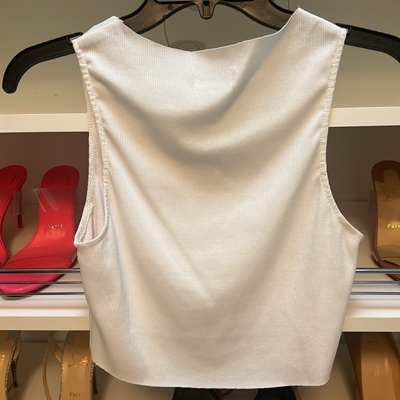 Superdown Mimi Notch Neck Tank White Size S - Picture 4 of 4